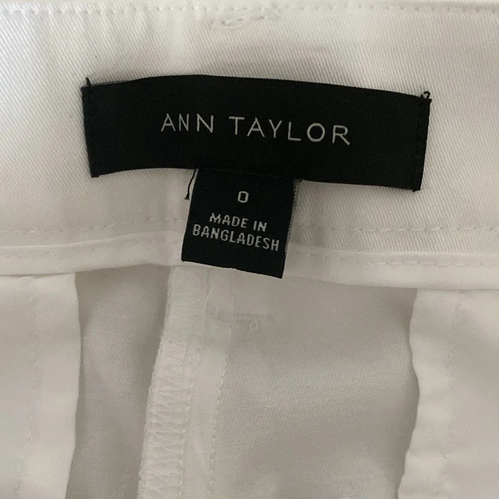 NWT white Ann Taylor mid rise the crop pants size zero - Picture 3 of 7